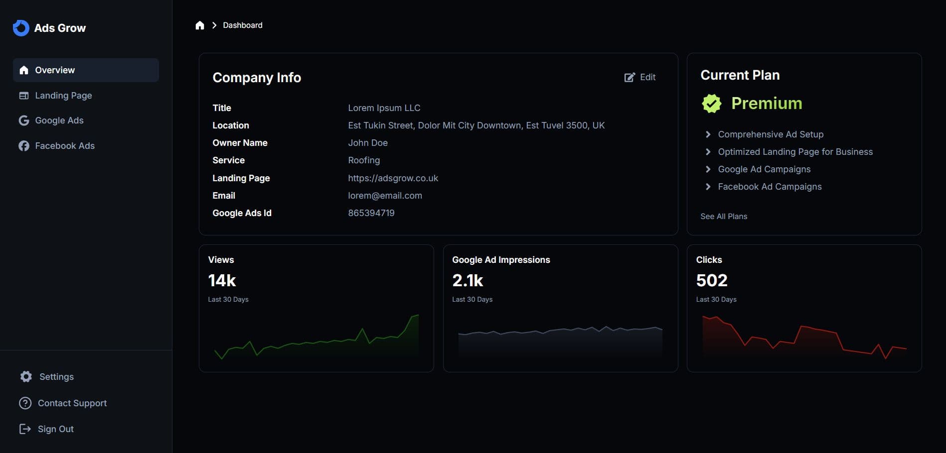 Campaign Dashboard Preview